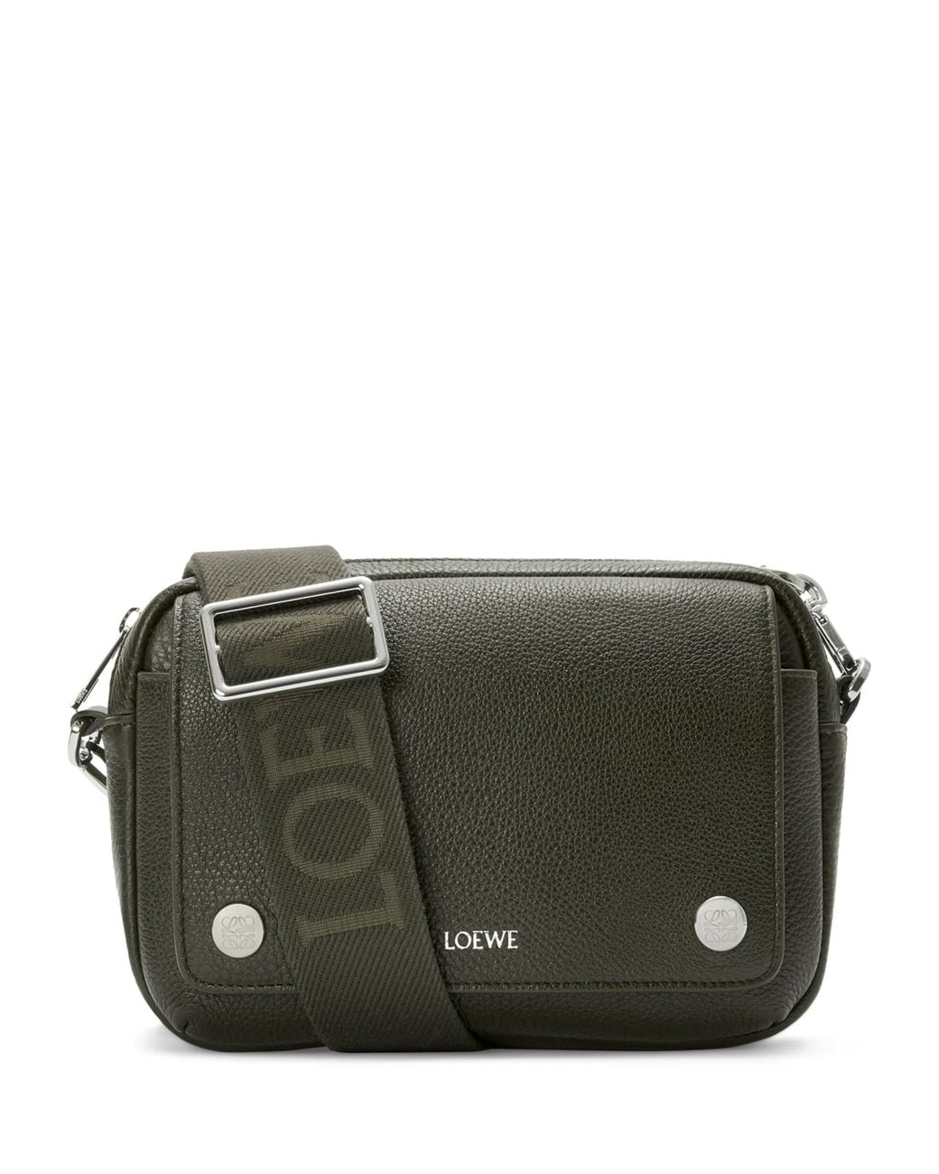 Loewe Green Small Leather Pebble Messenger Bag for men