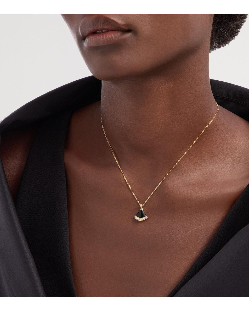 BVLGARI Metallic Divas' Dream 18Ct- Onyx And 0.10Ct Brilliant-Cut Diamond Necklace