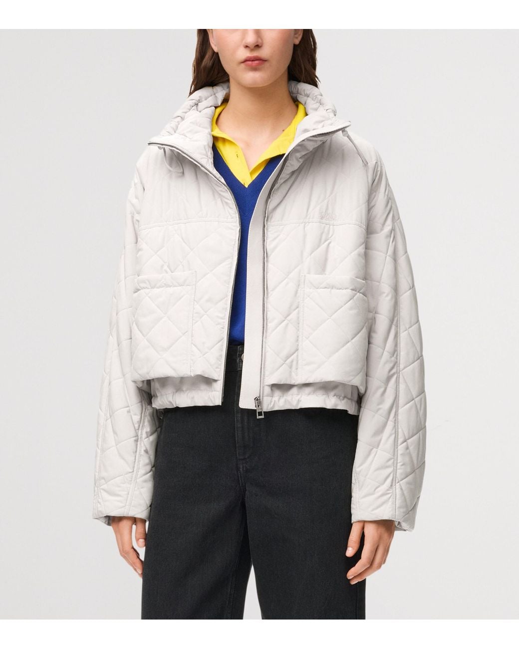 Loewe White High-Neck Quilted Jacket