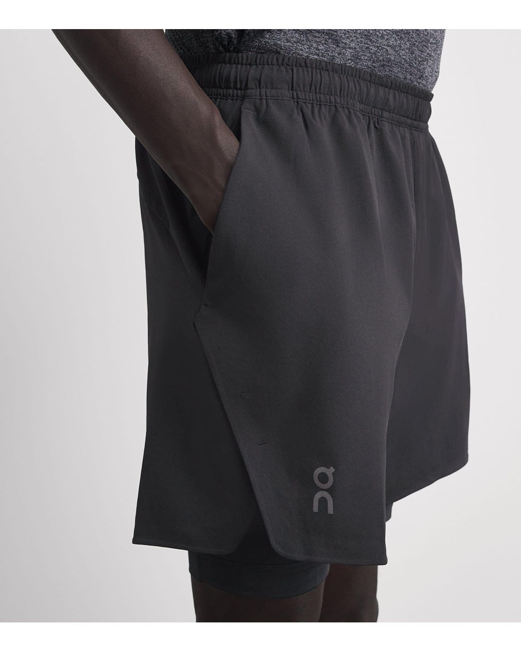 On Shoes Gray 2-In-1 Train Shorts for men