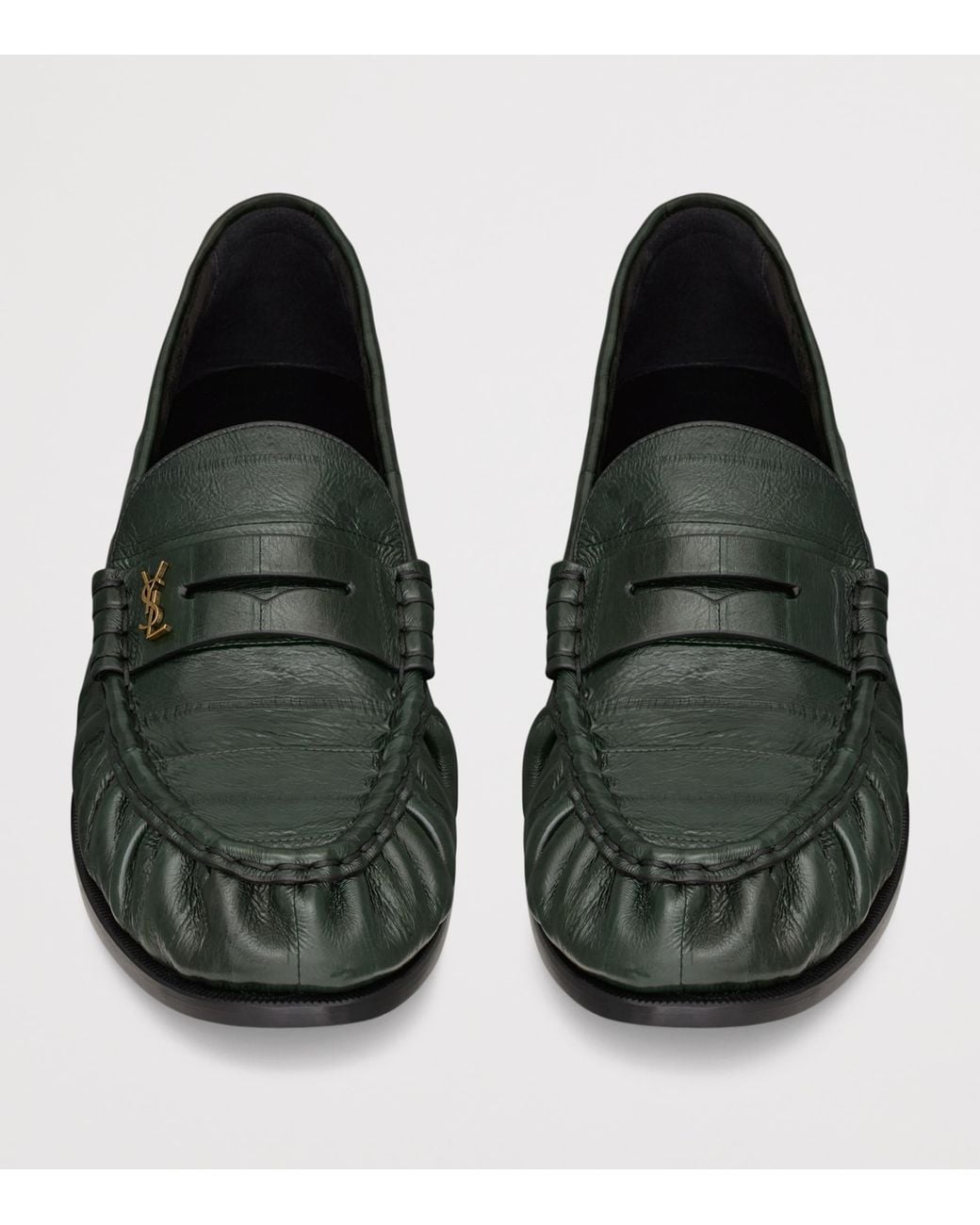Saint Laurent Green Leather Le Loafers for men