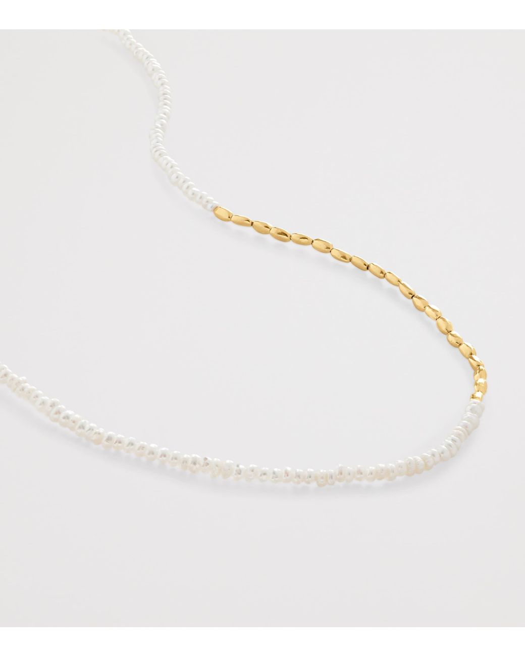 Monica Vinader Metallic Vermeil And Baroque Pearl Mini Nugget Gemstone Beaded Necklace