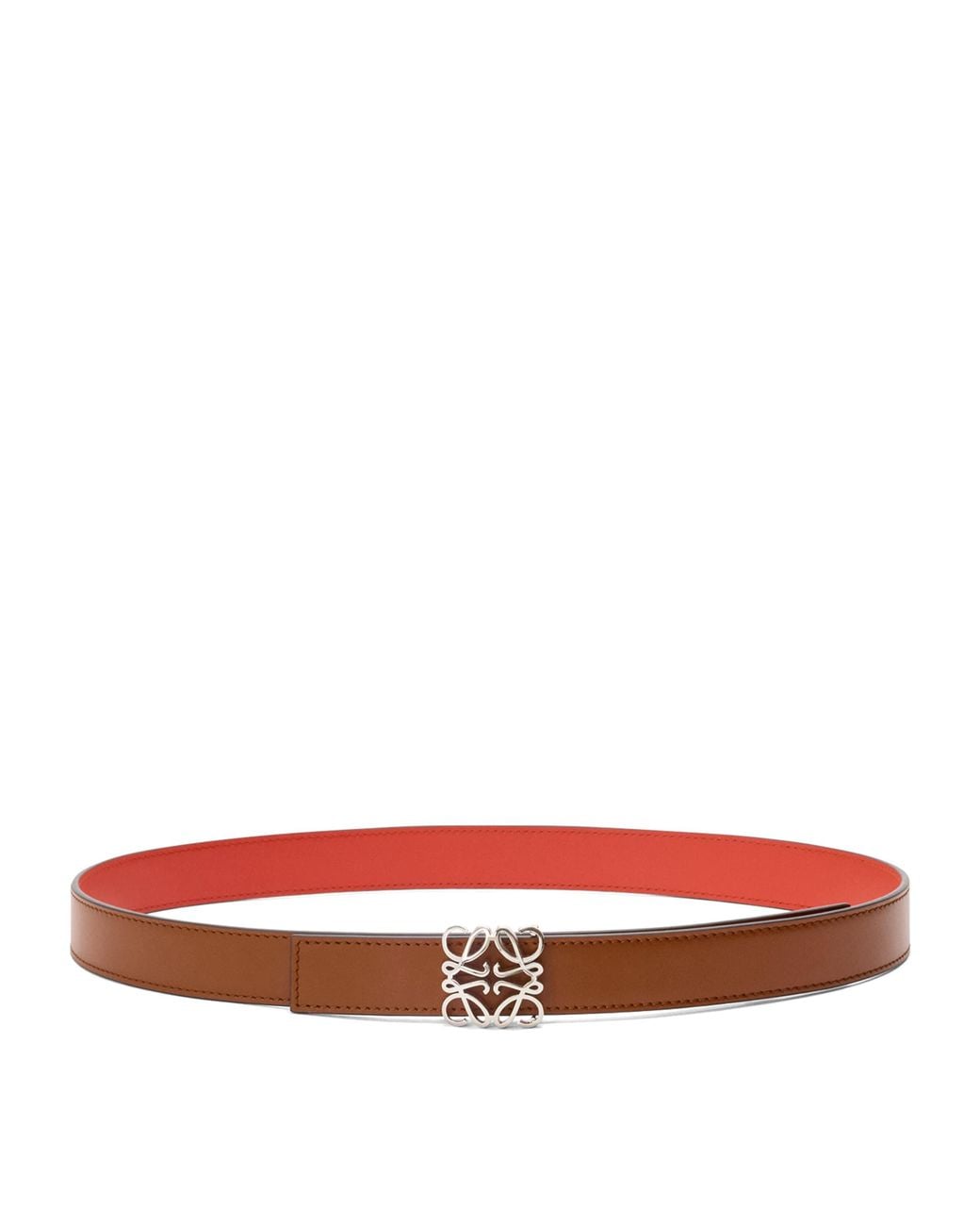 Loewe Red Leather Reversible Anagram Bombé Belt