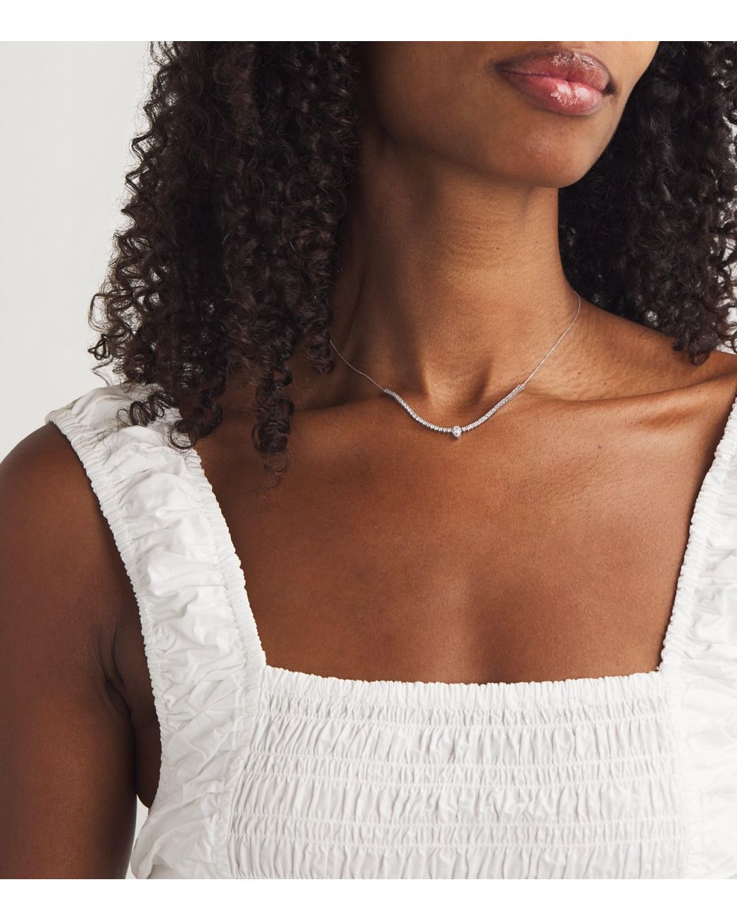 PERSÉE Metallic And Diamond Pear Tennis Necklace