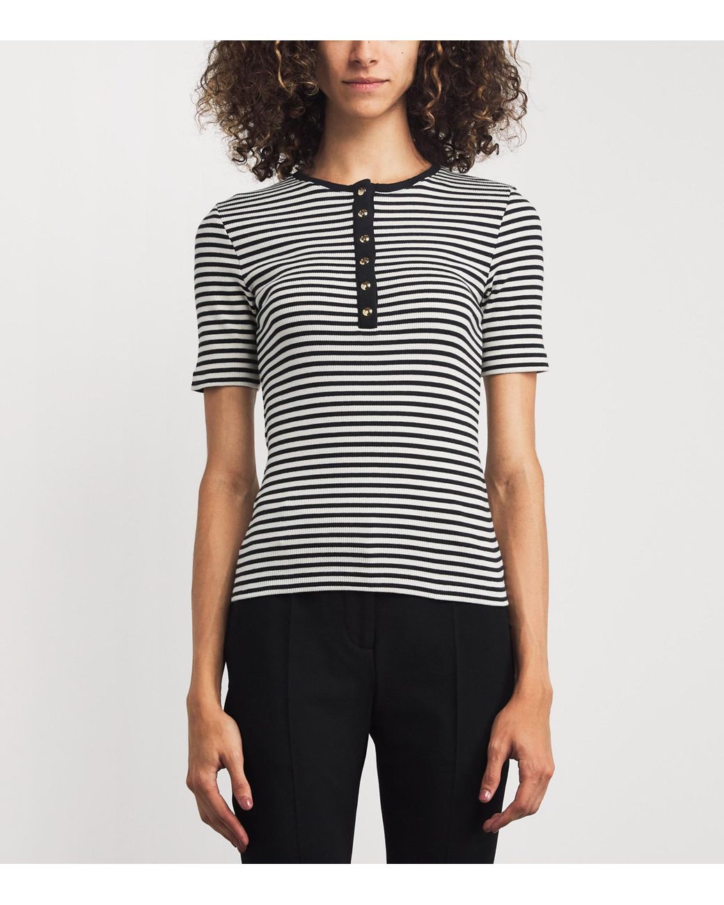 Anine Bing Black Stretch-Cotton Alessia T-Shirt