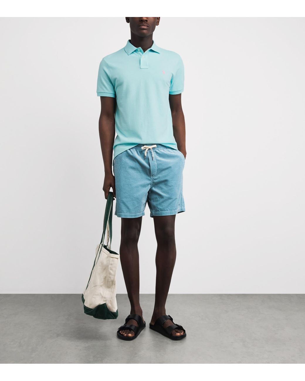 Polo Ralph Lauren Blue Cotton Mesh Custom-Fit Polo Shirt for men