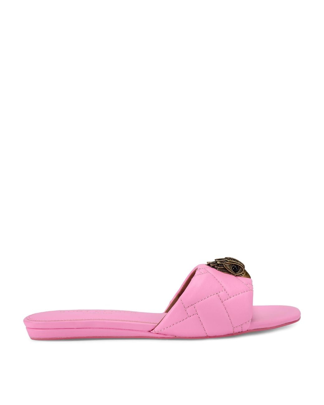 Kurt Geiger Pink Leather Quilted Kensington Sandals