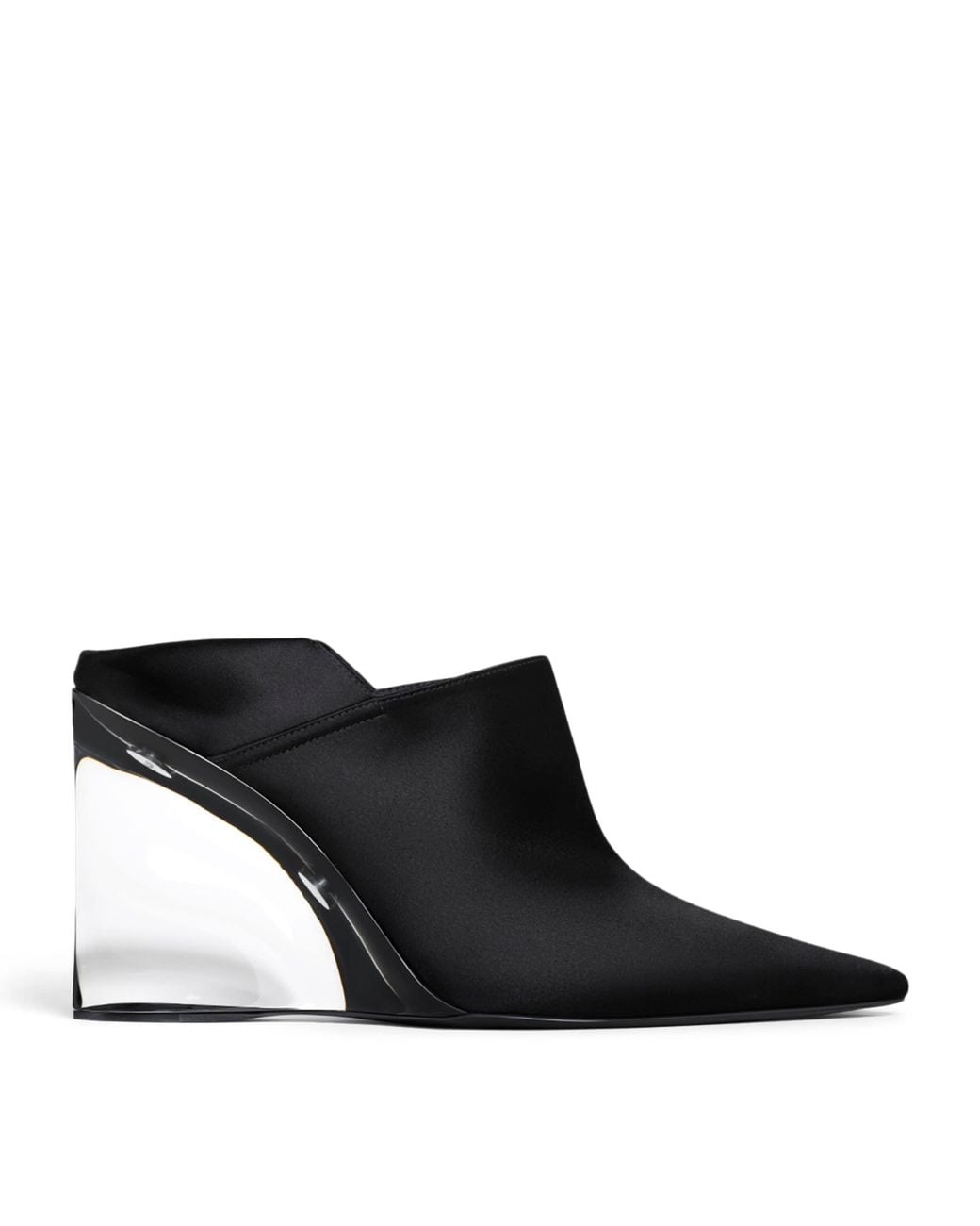 Alaïa Black Satin Invisible Wedge Mules 90