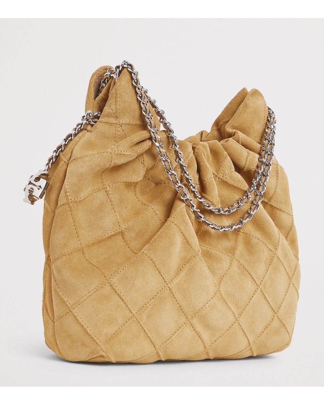 Tory Burch Natural Mini Suede Flemming Cross-Body Bag