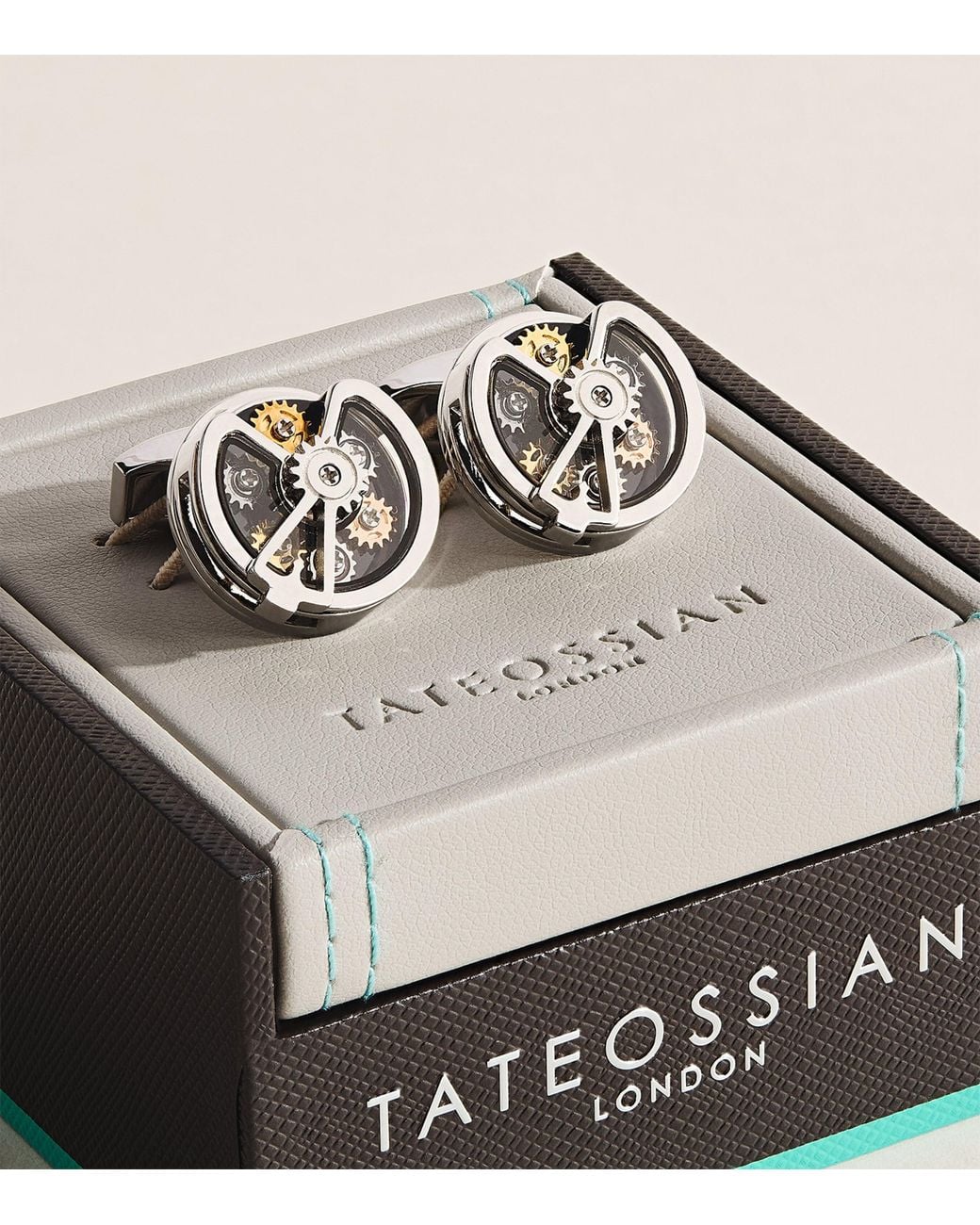 Tateossian Metallic Timone Gear Cufflinks for men