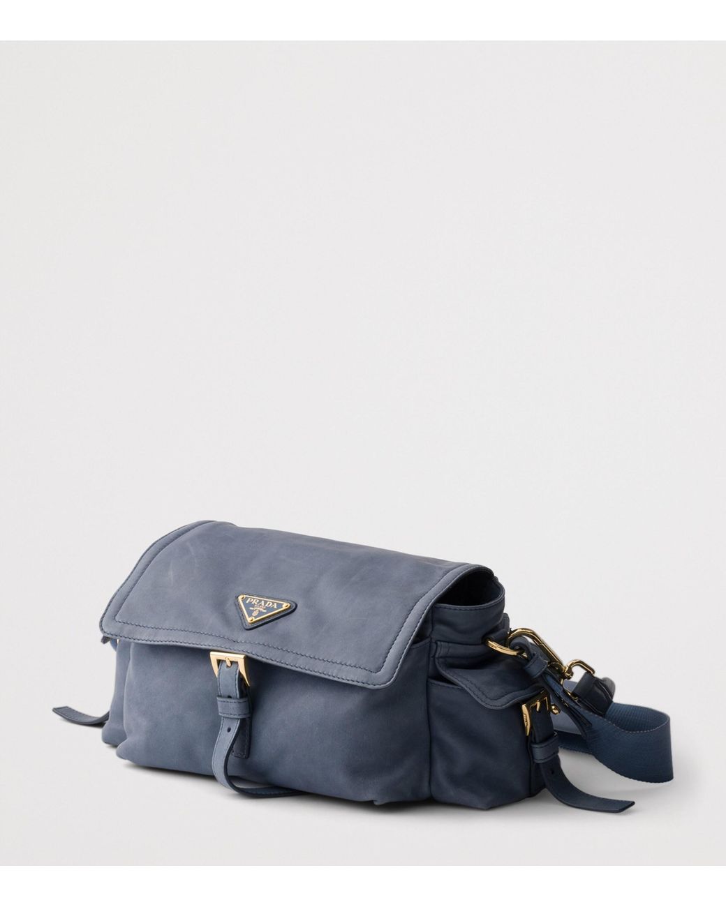 Prada Blue Medium Lambskin Explore Shoulder Bag