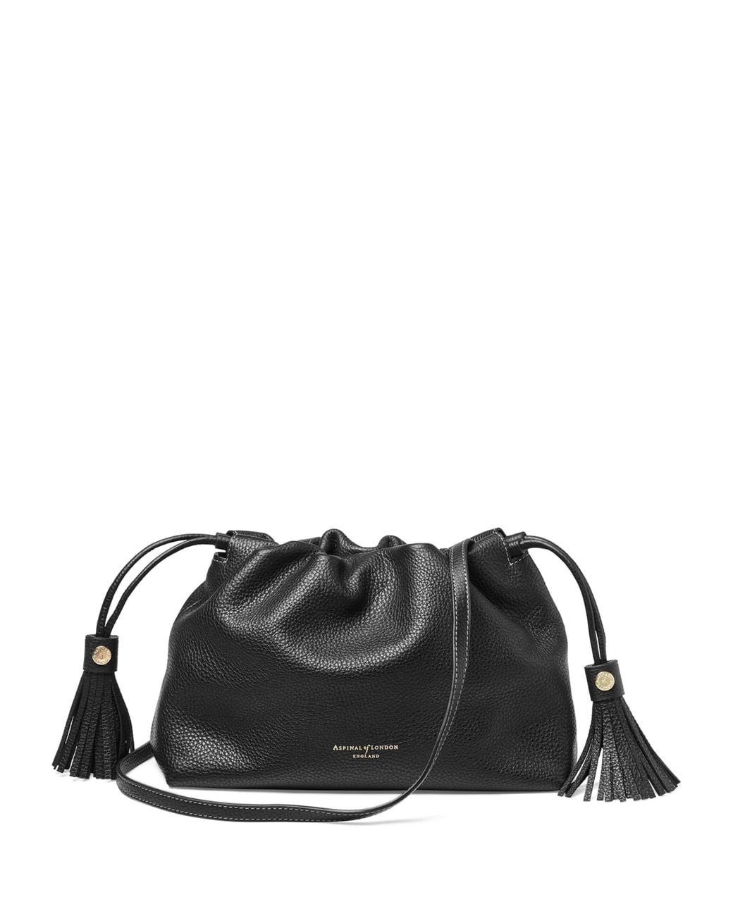 Aspinal Black Large Leather Soho East West Cross-Body Pouch