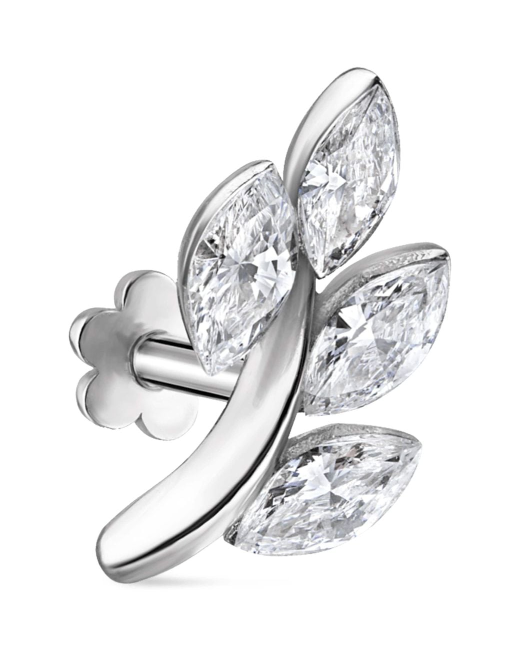 Maria Tash White Diamond Vine Threaded Stud Earring