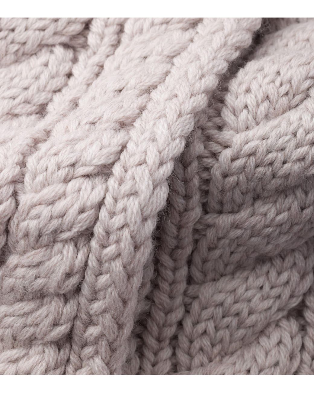 Prada Natural Virgin Wool Cable-Knit Scarf