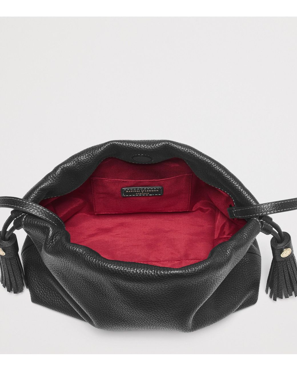 Aspinal Black Large Leather Soho East West Cross-Body Pouch