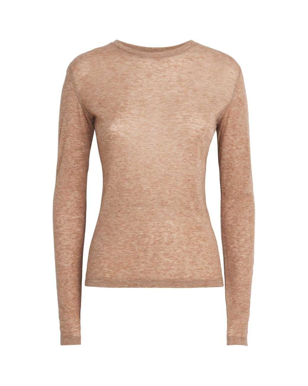ME+EM Brown Crew-Neck Layering Top