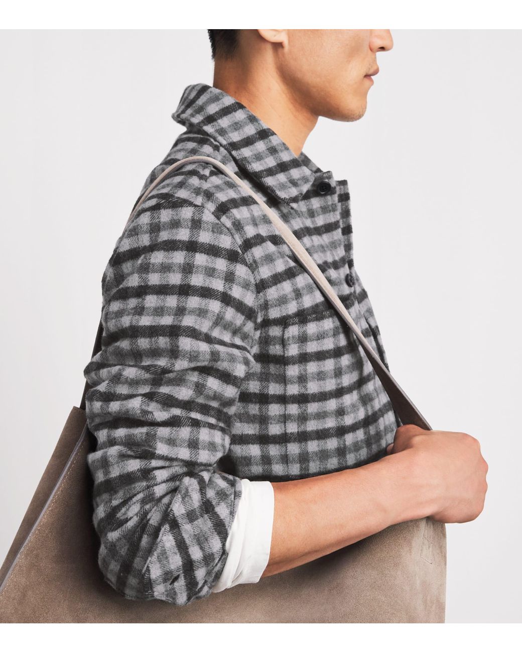 Samsøe & Samsøe Gray Check Sacastor X O Overshirt for men