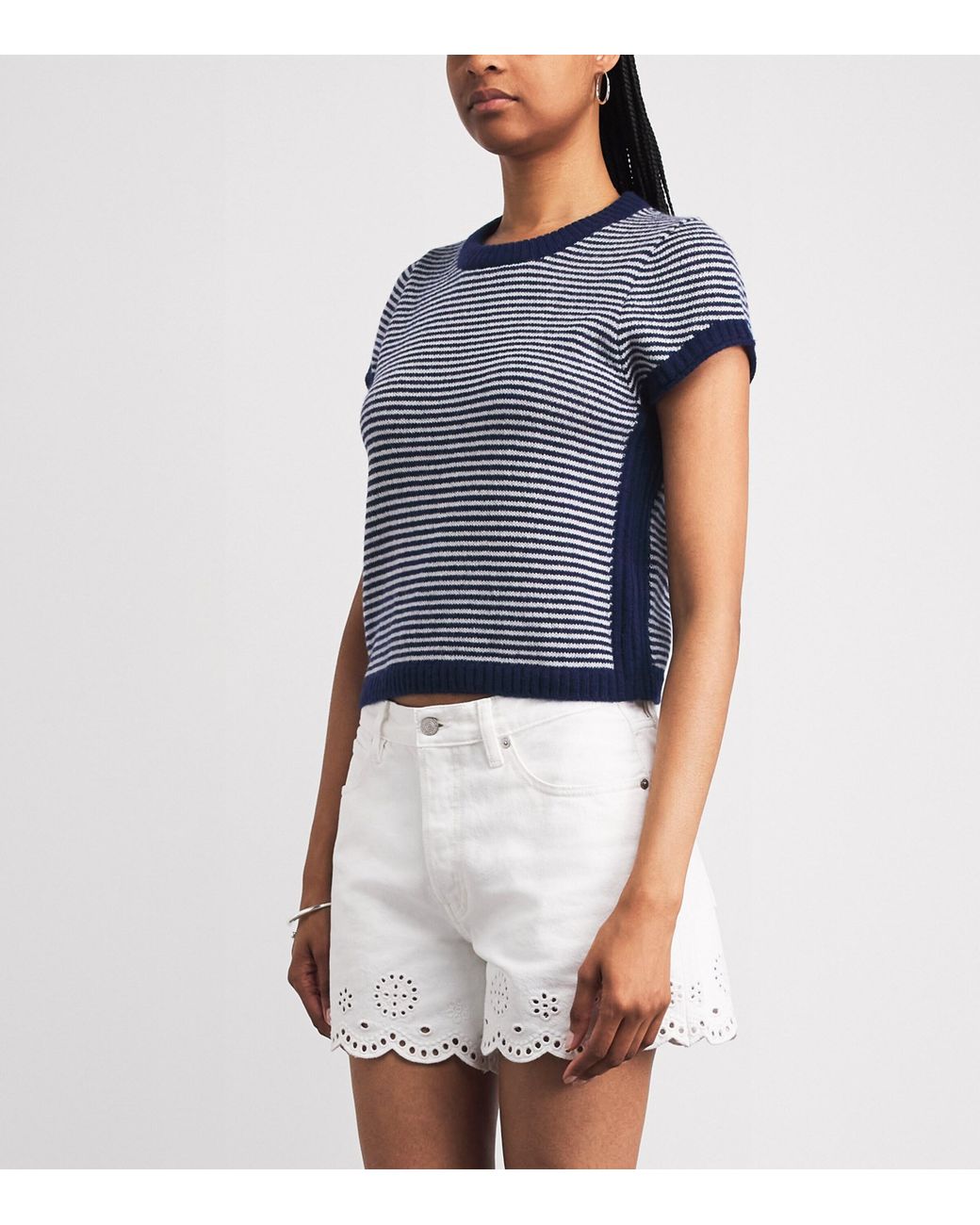 ME+EM Blue Merino Wool-Cashmere-Silk Baby T-Shirt