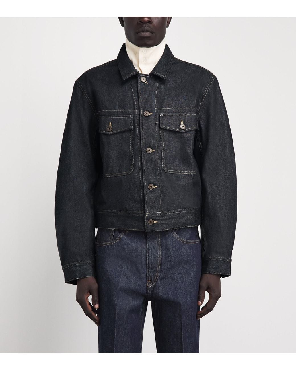 Lemaire Black Trucker Denim Jacket for men