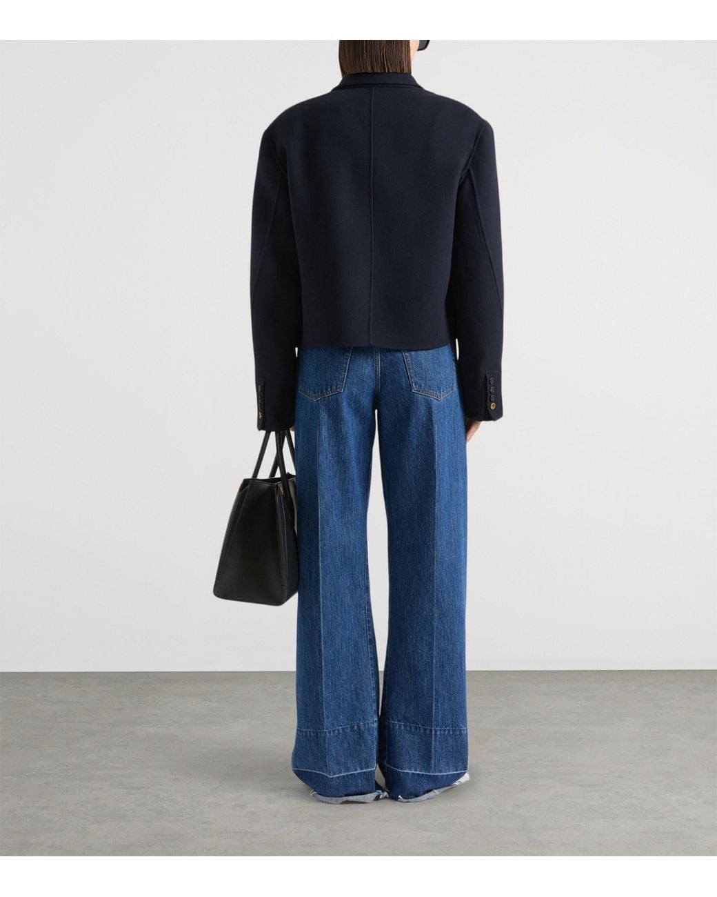 Givenchy Blue Wool-Cashmere Cropped Blazer