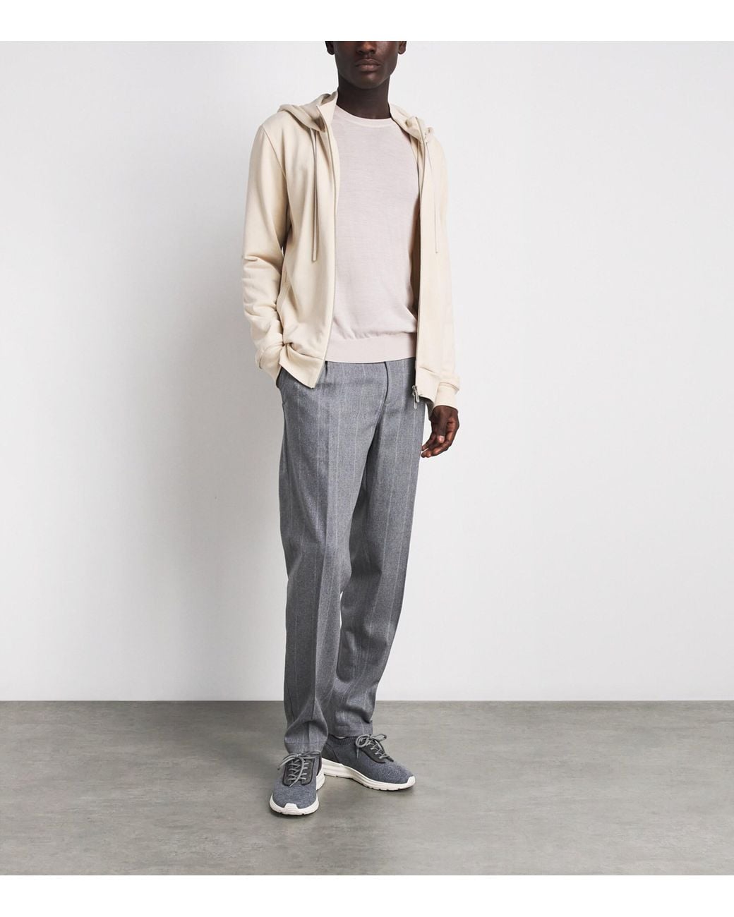 Eleventy Pink Wool Crew-Neck Sweater for men