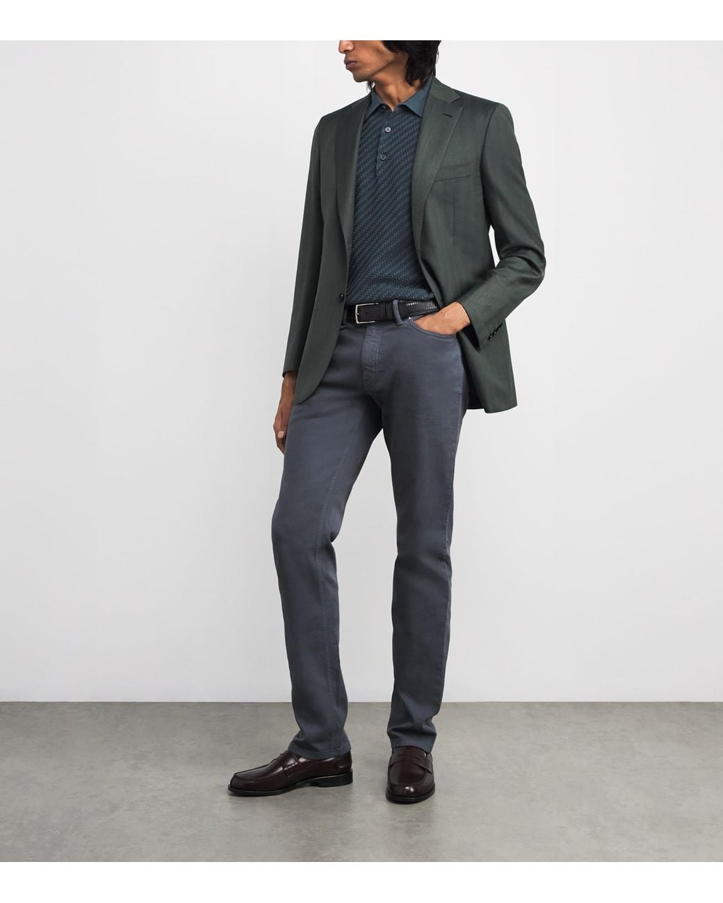 Brioni Blue Organic Cotton Meribel Trousers for men