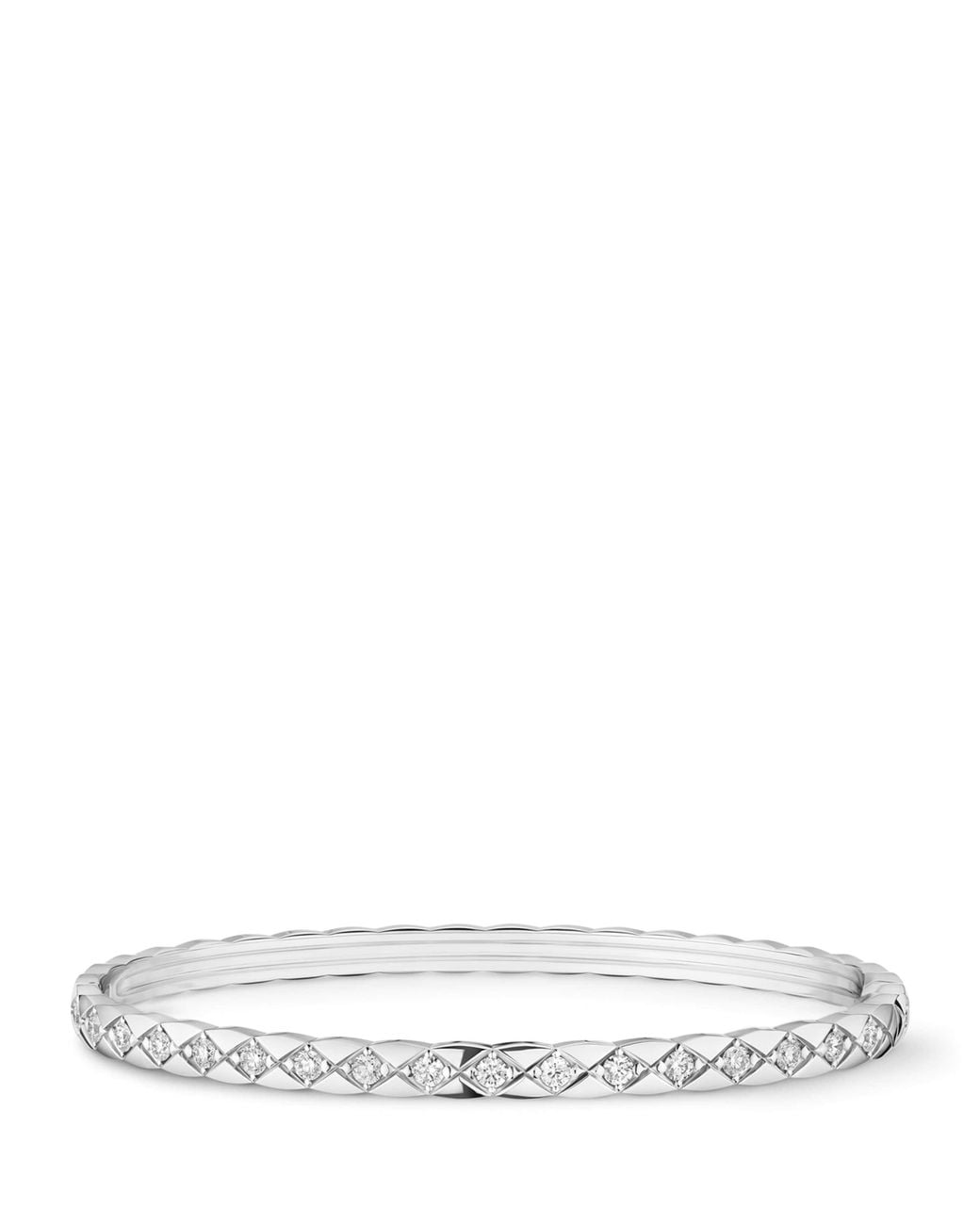 Chanel White And Diamond Coco Crush Bangle