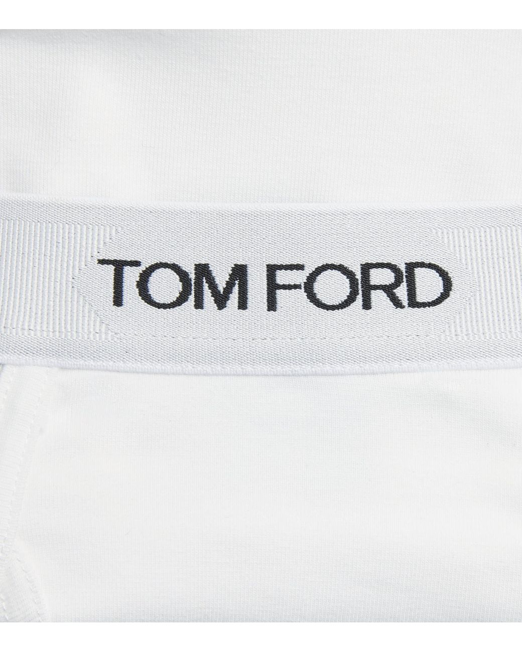 Tom Ford White Stretch-Cotton Logo Briefs for men
