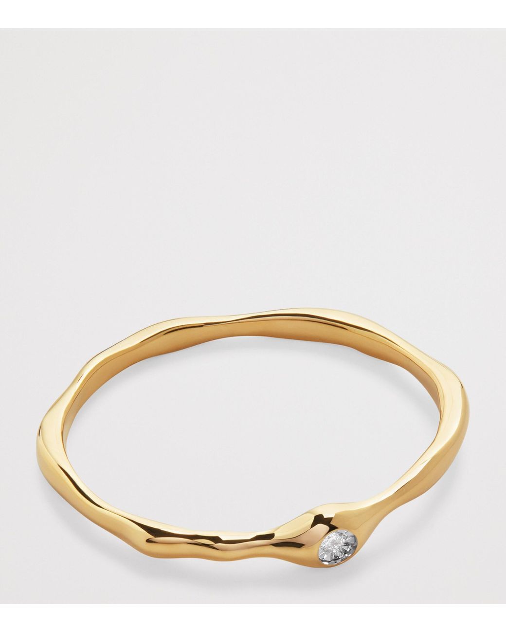 Monica Vinader Brown Vermeil And Diamond Mv Siren Stacking Ring