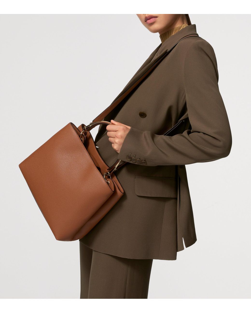 Cartier Brown Medium Calfskin Panthère De Top-Handle Bag