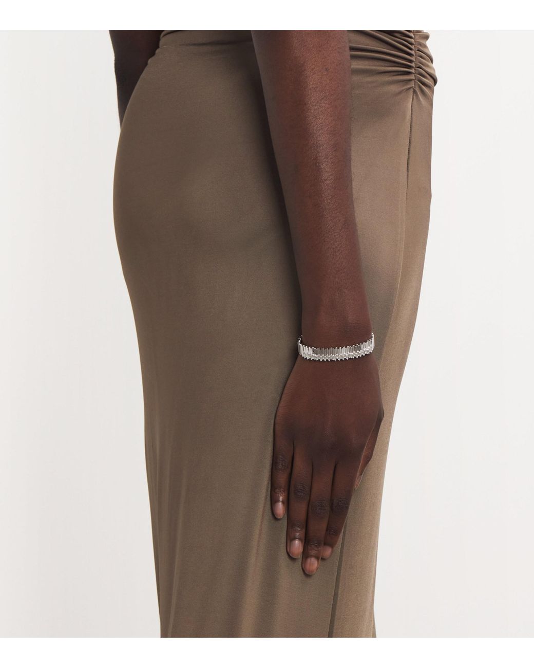 Suzanne Kalan White And Diamond Golden Bangle