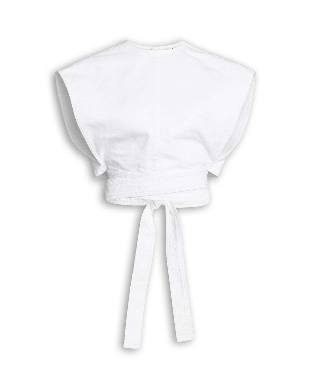 Alaïa White Denim Belted Crop Top