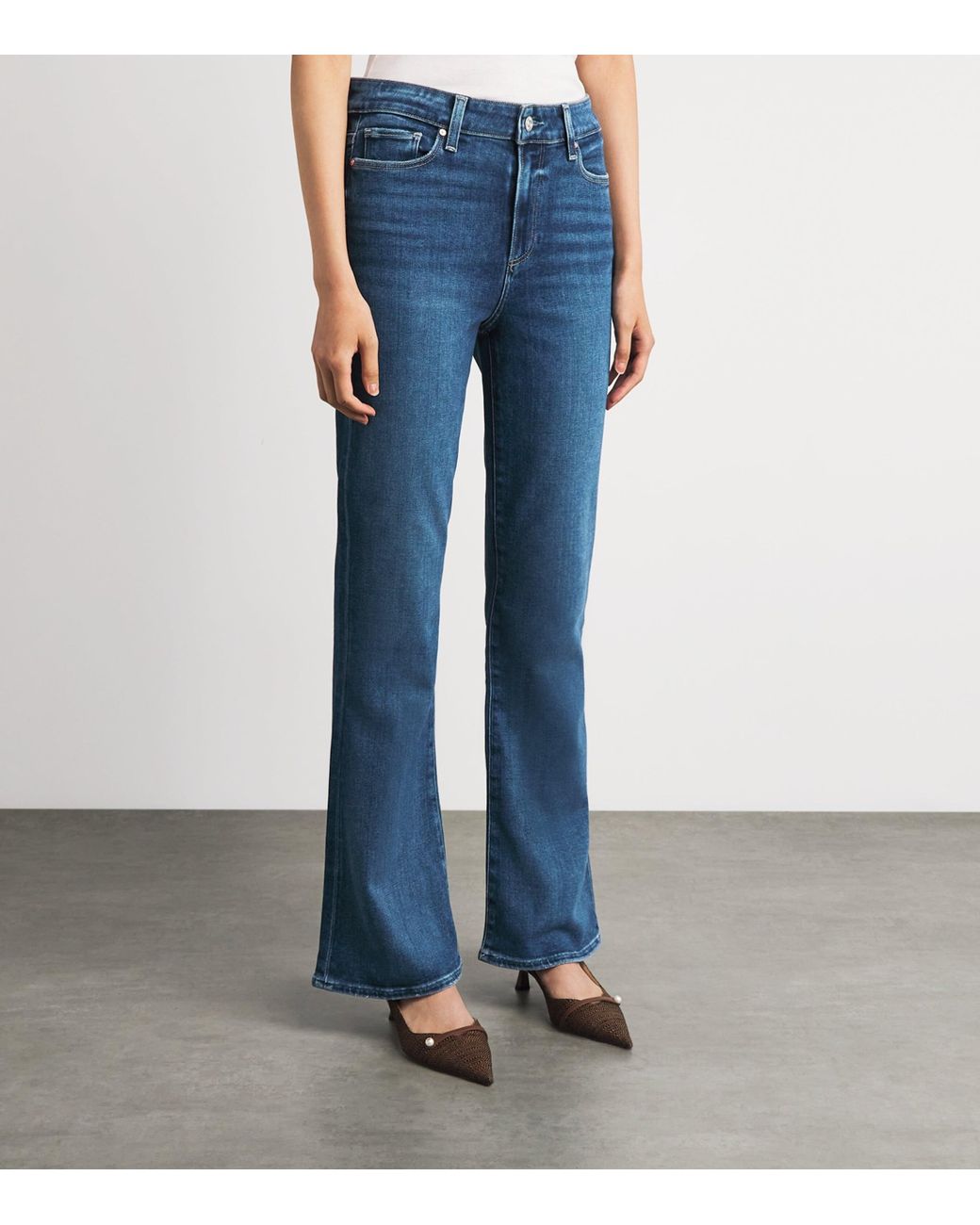 PAIGE Blue Stretch-Denim Laurel Canyon Bootcut Jeans