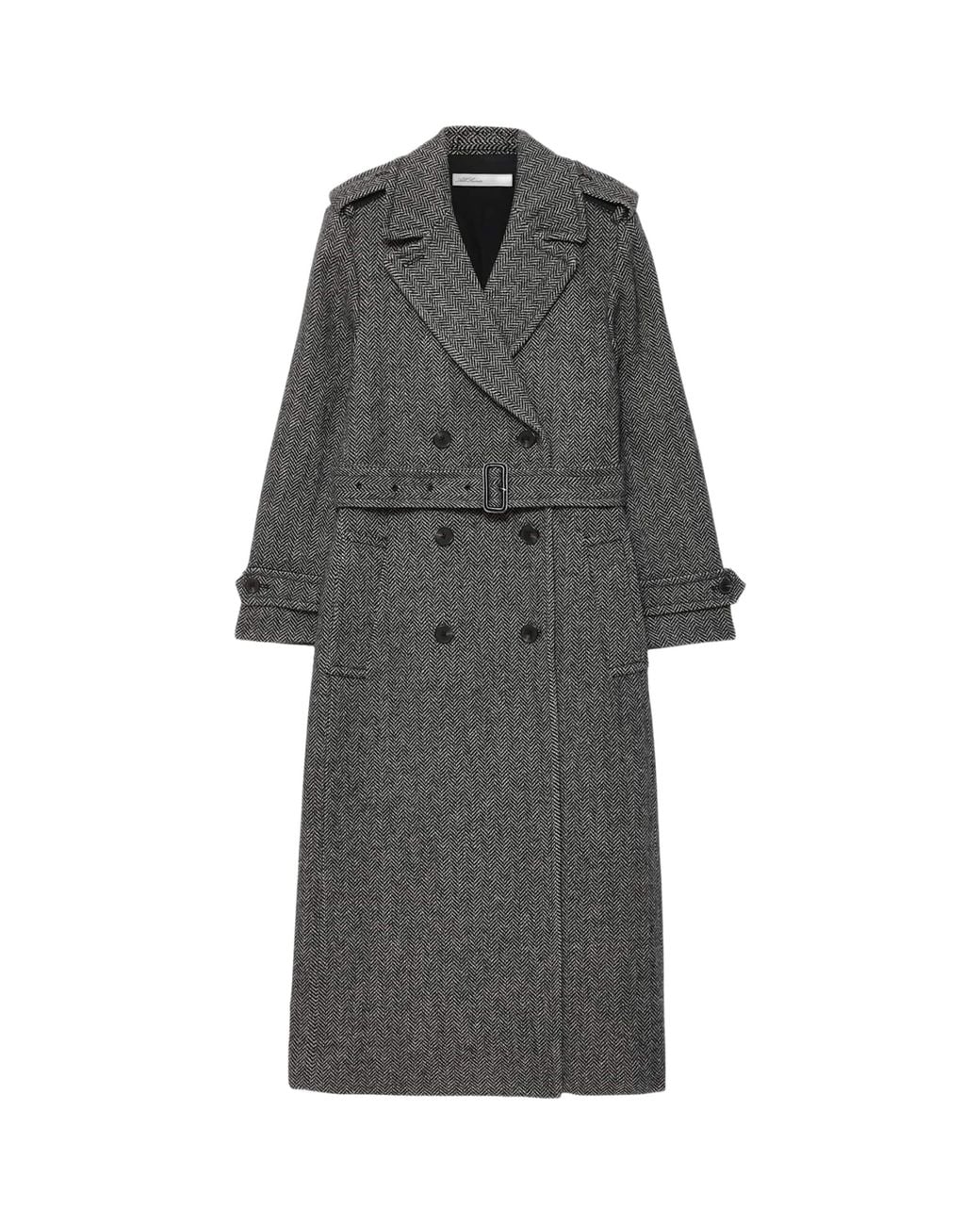 AllSaints Gray Wool-Blend Brescia Trench Coat