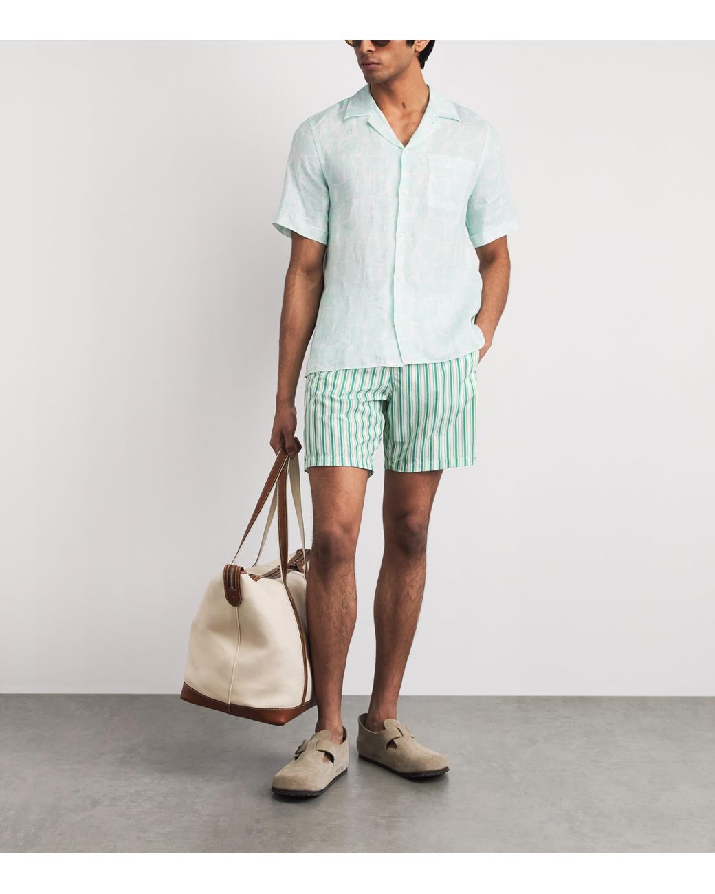 Jacob Cohen Green Stripe Swim Shorts for men