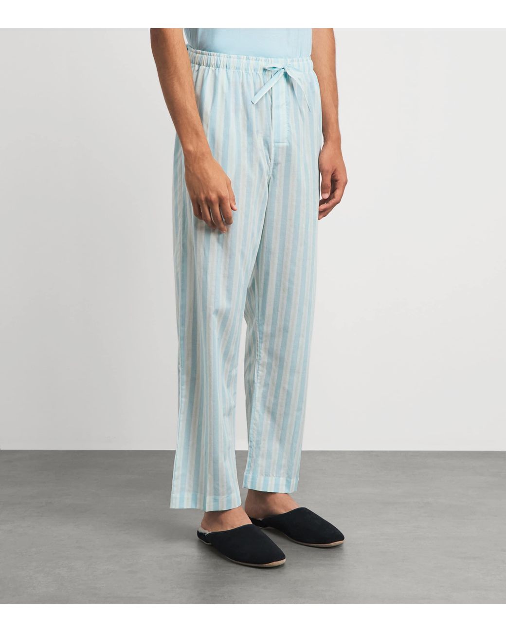 Derek Rose Blue Cotton Amalfi Lounge Trousers for men