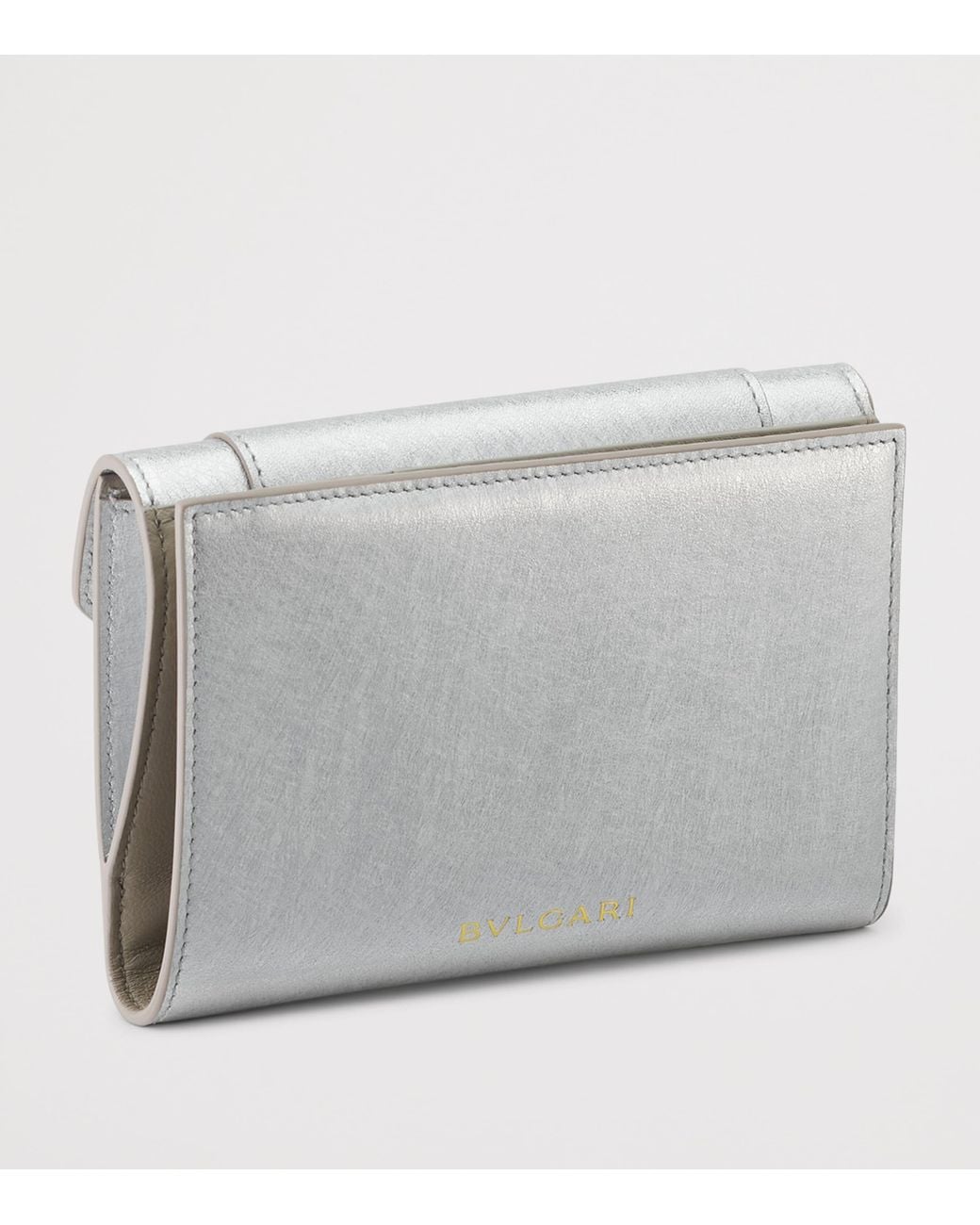 BVLGARI Gray Metallic Leather Serpenti Forever Wallet