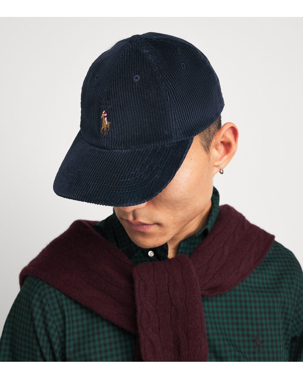 Polo Ralph Lauren Blue Stretch-Cotton Corduroy Polo Pony Baseball Cap for men
