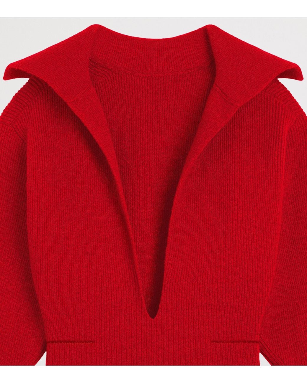 Givenchy Red Wool-Cashmere-Blend Split Midi Dress