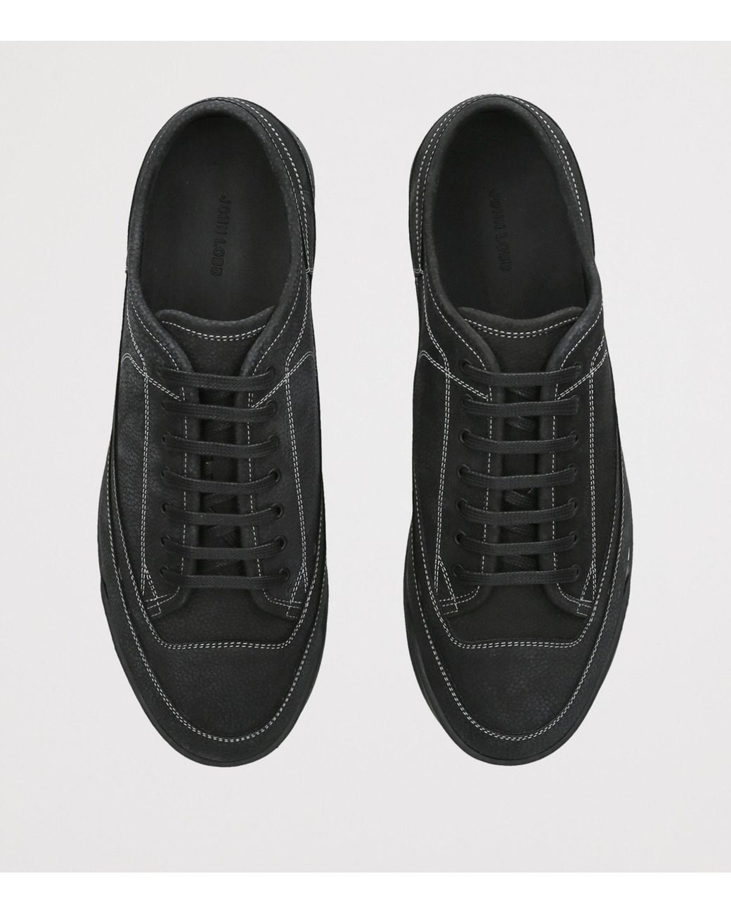 John Lobb Black Nubuck Court Sneakers for men