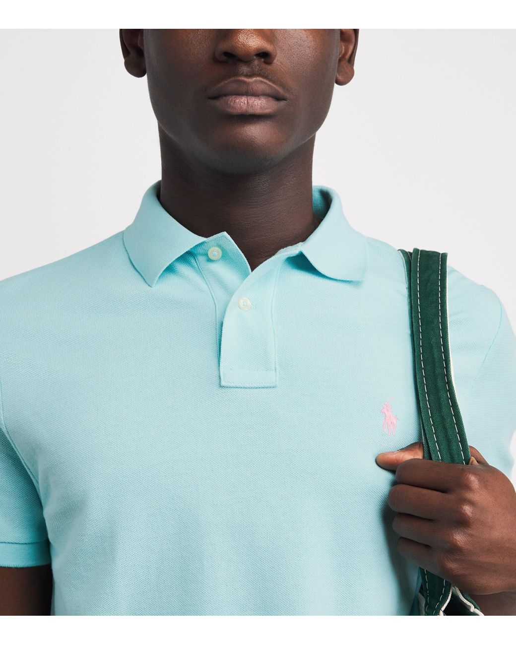 Polo Ralph Lauren Blue Cotton Mesh Custom-Fit Polo Shirt for men