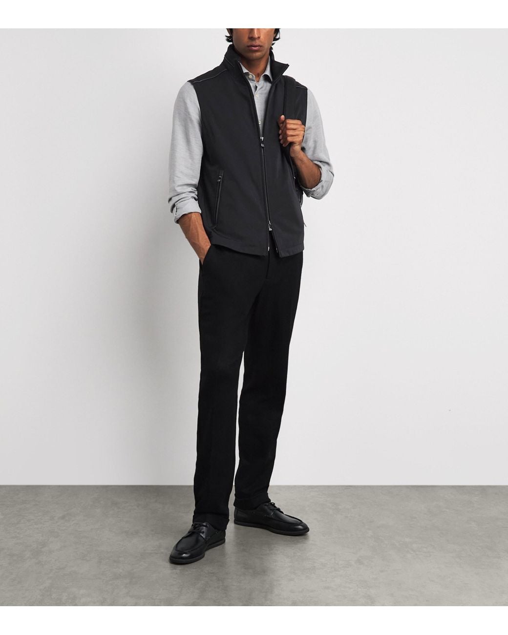 Corneliani Blue High-Neck Gilet for men
