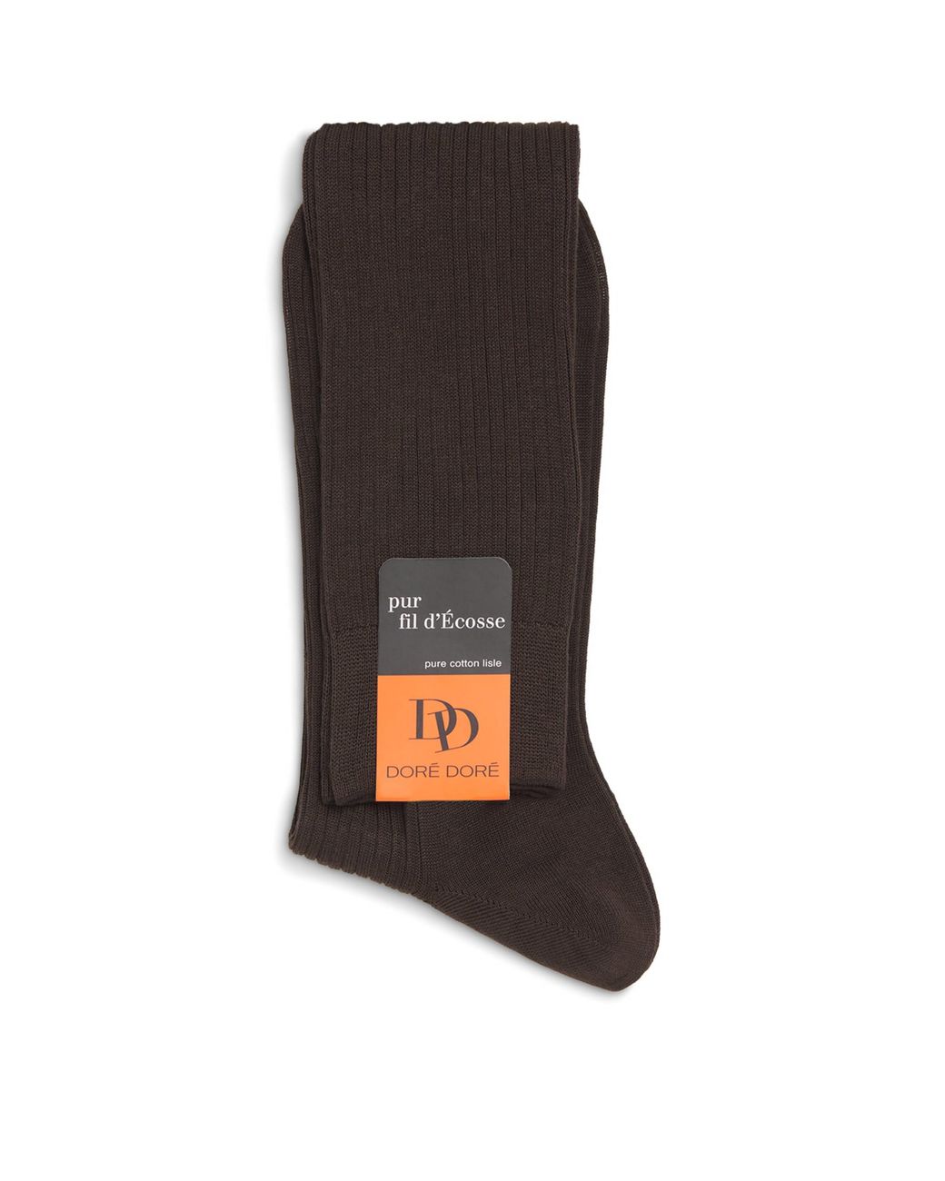 Doré Doré Black Mercerised Cotton Ribbed Socks for men