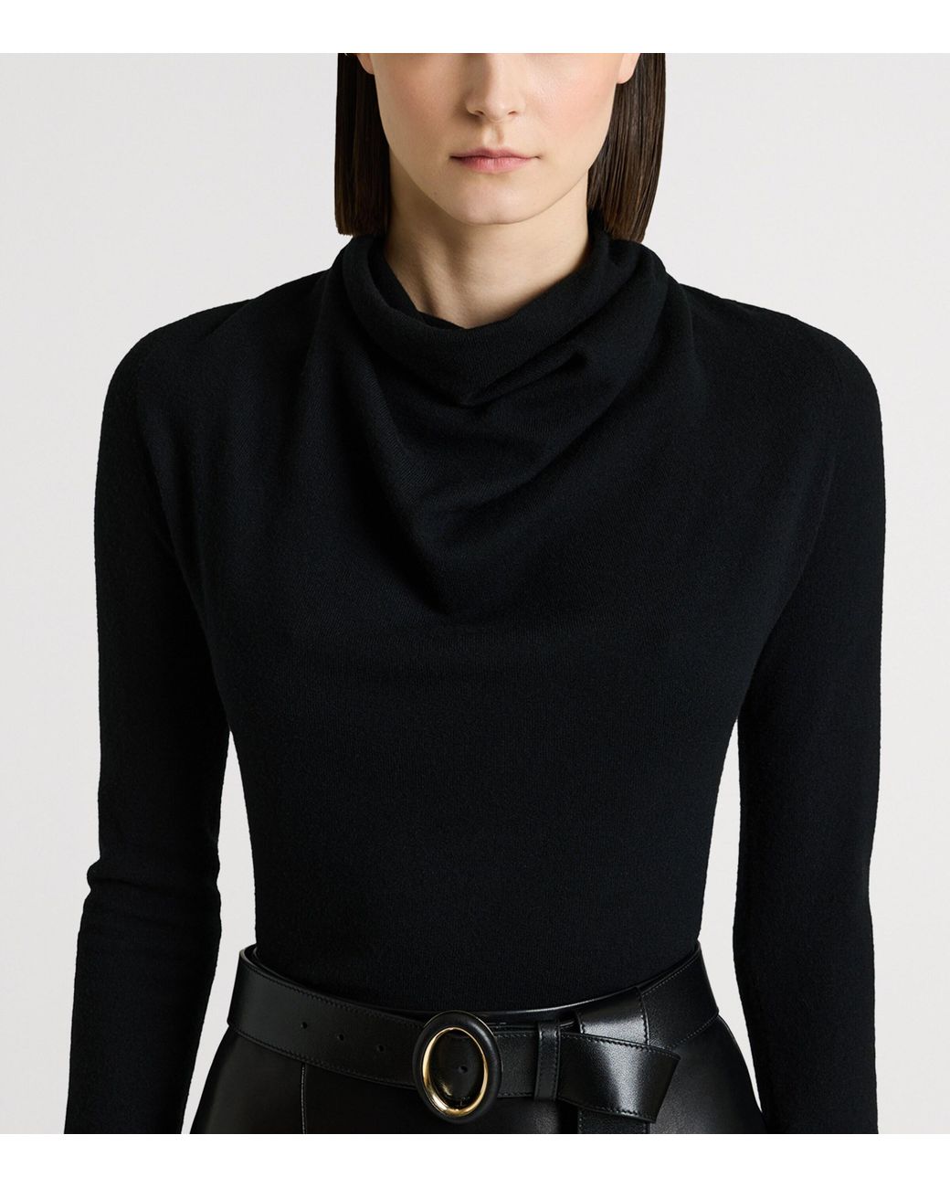 Givenchy Black Wool Draped Sweater
