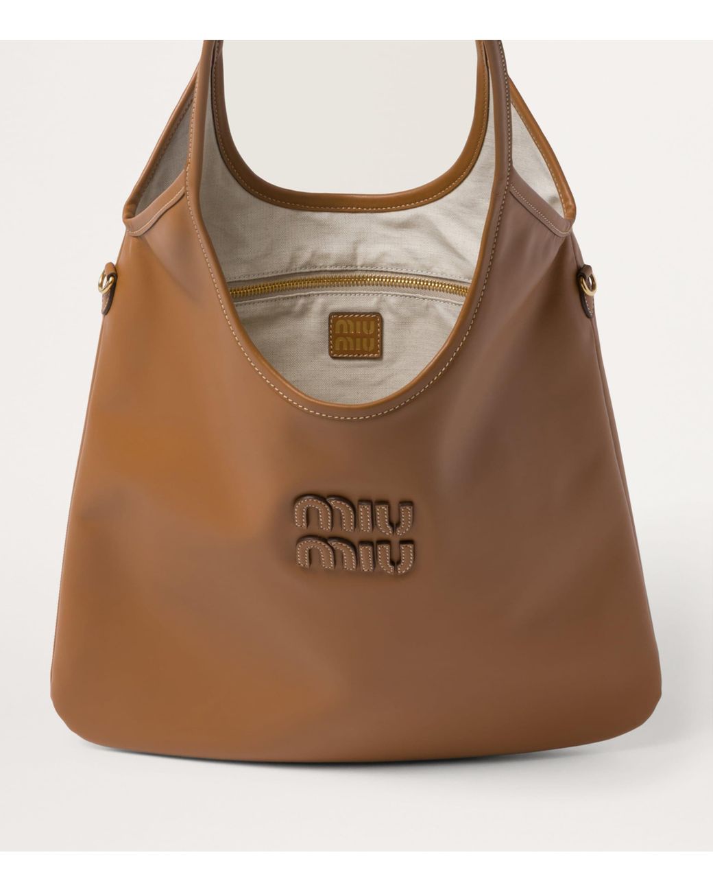 Miu Miu Brown Leather Ivy Tote Bag