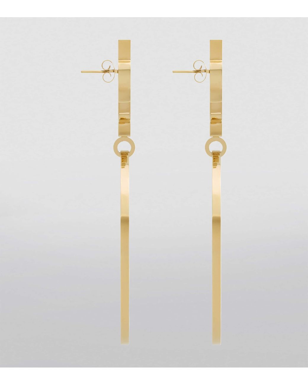 Saint Laurent Metallic Cassandre Pendant Hoop Earrings