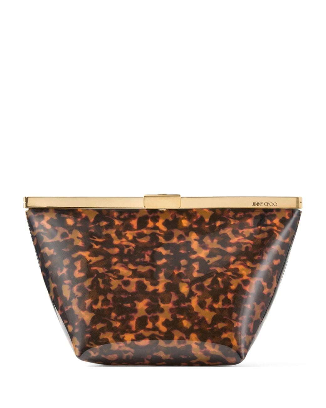 Jimmy Choo Brown Tortoiseshell Ganache Clutch Bag