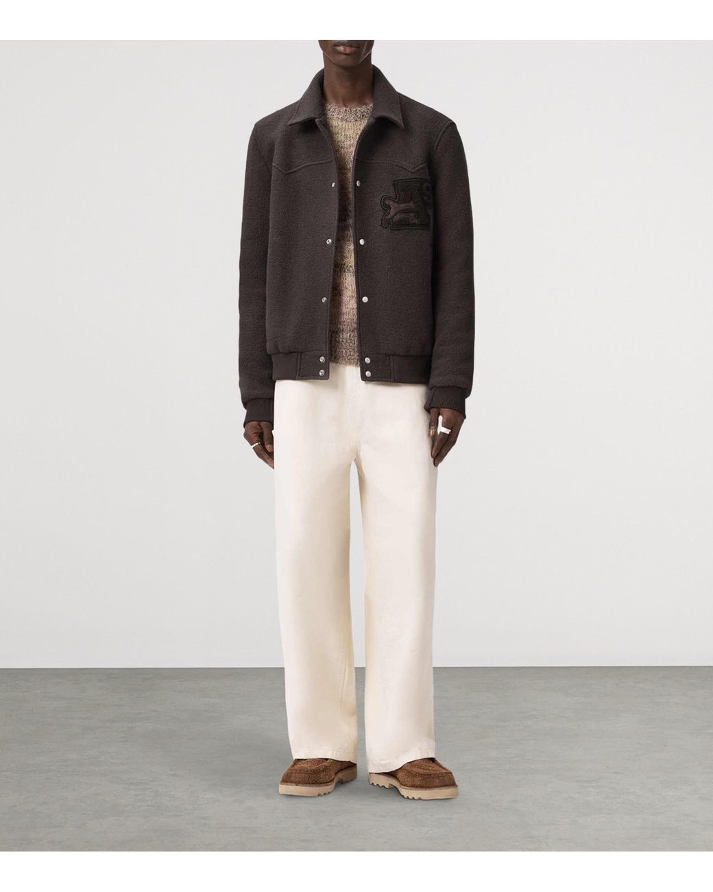 AllSaints Wool Royce Bomber Jacket in Black for Men | Lyst UK