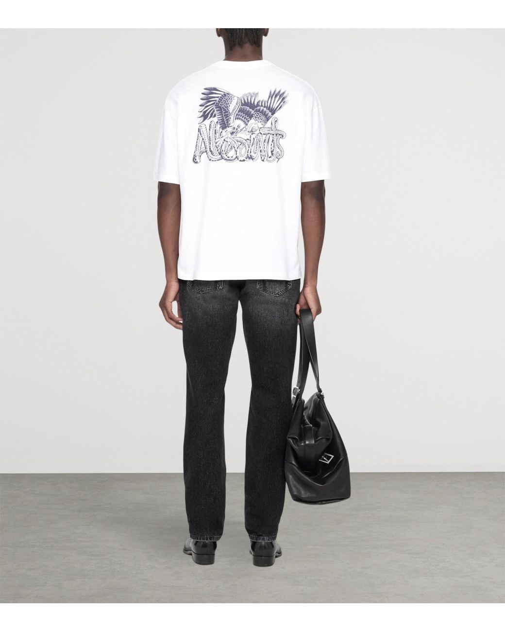 AllSaints White Organic Cotton Battles T-Shirt for men