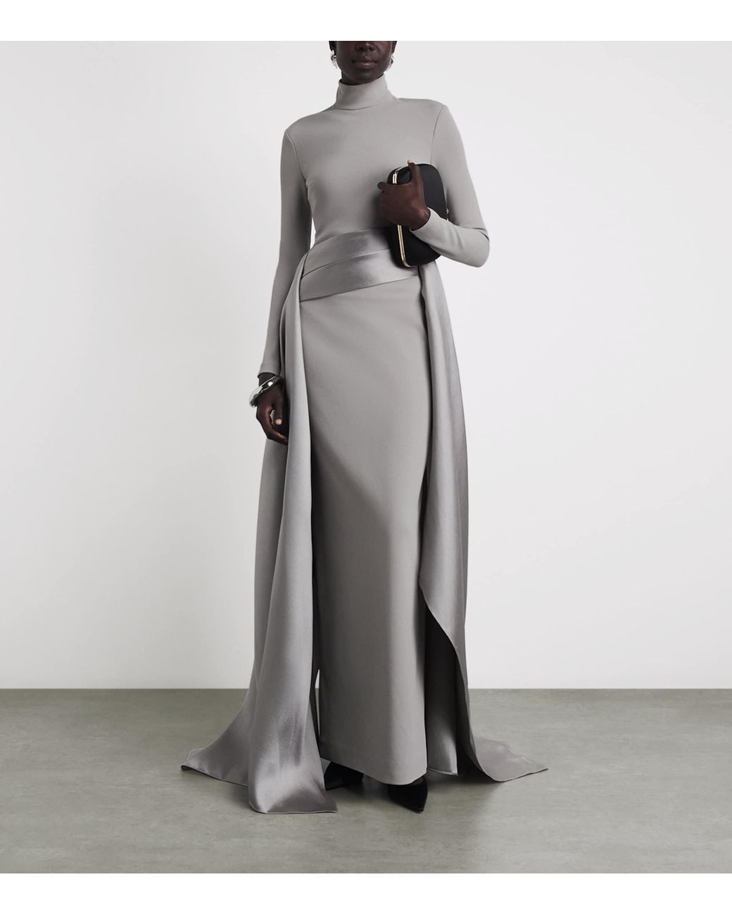 Solace London Gray Satin Olivia Gown